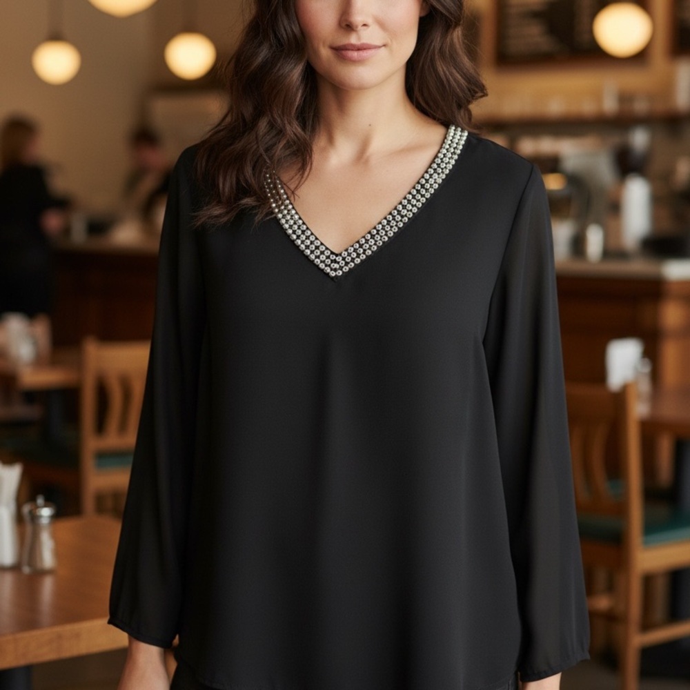 H&M Black High-Low Blouse – Size 12